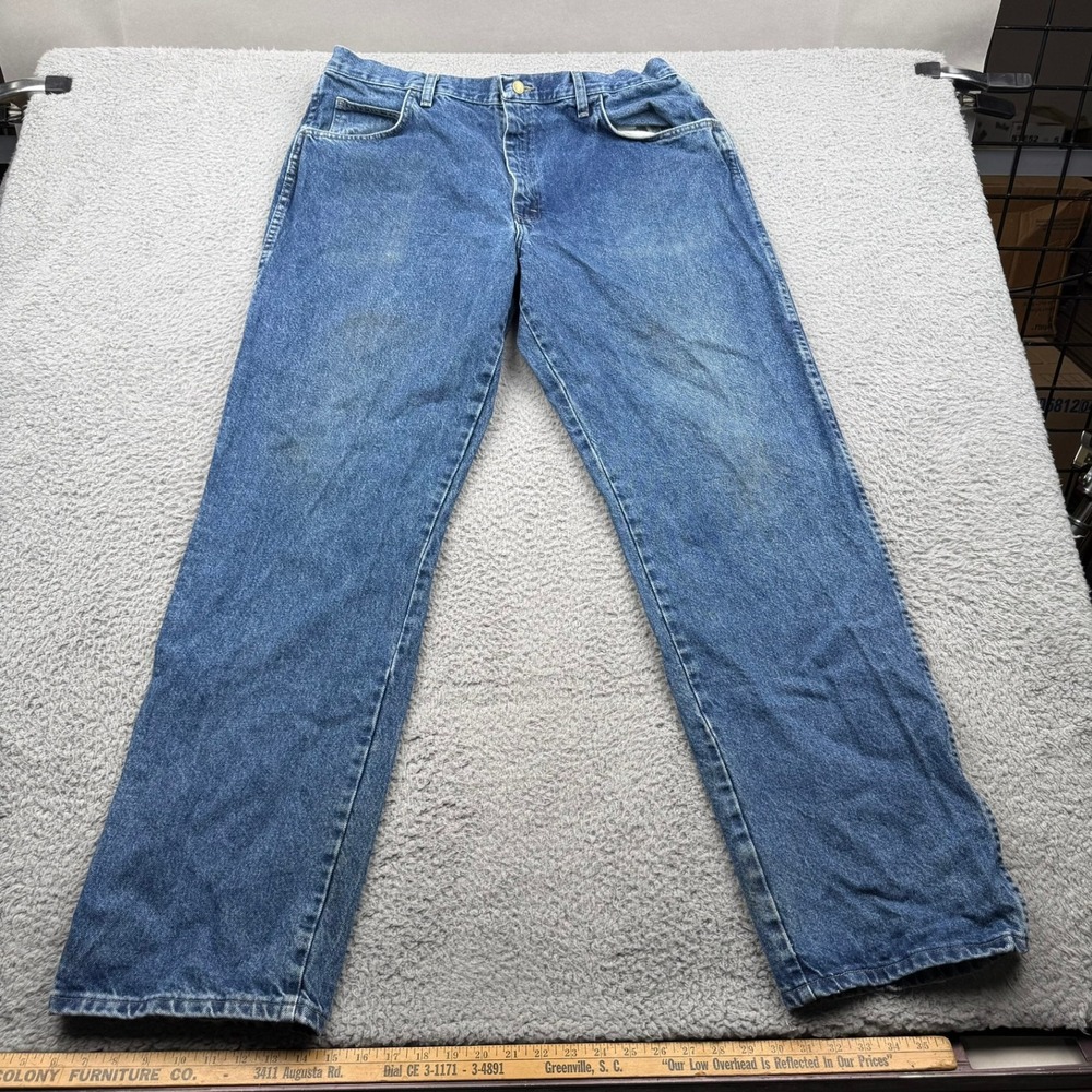 Bulwark FR Jeans Mens 38x34 Blue Solid Flame Resistant Relaxed Fit Pants Work